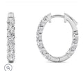 2.82 Ct Lab Diamond Inside Out Oval Hoop Earrings