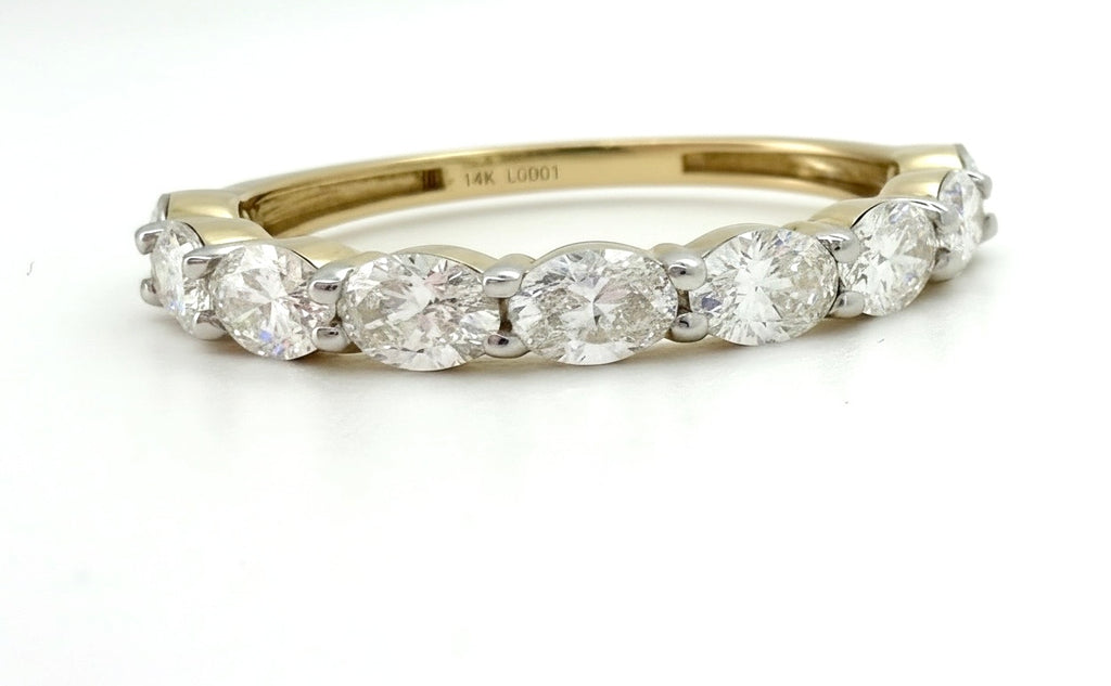 1 Ct Oval Lab Diamond Gold Wedding Band