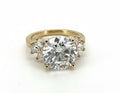 5.36 TCW Round Lab Diamond Ring with Marquise Side Stones - IGI Certified
