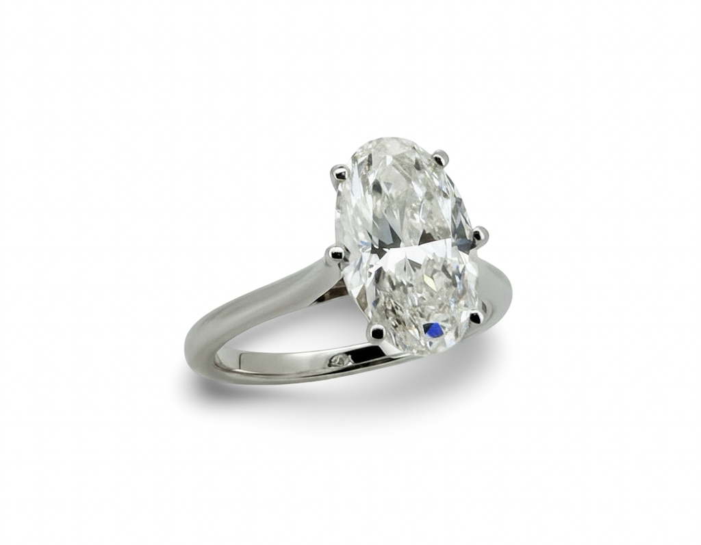 3 Ct Oval Solitaire Lab Diamond Engagement Ring Gold IGI Certified