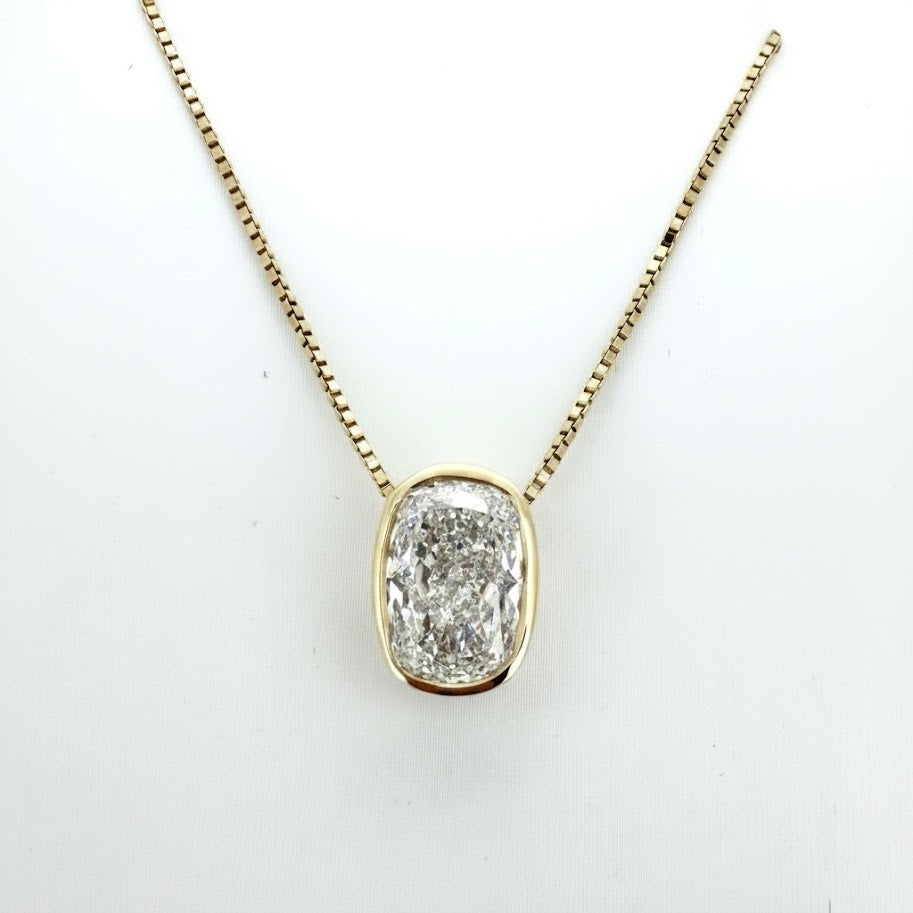4 Ct Cushion Cut Lab Diamond Necklace