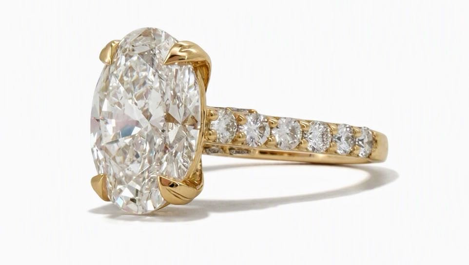 3.75 TCW Oval Lab Diamond Ring