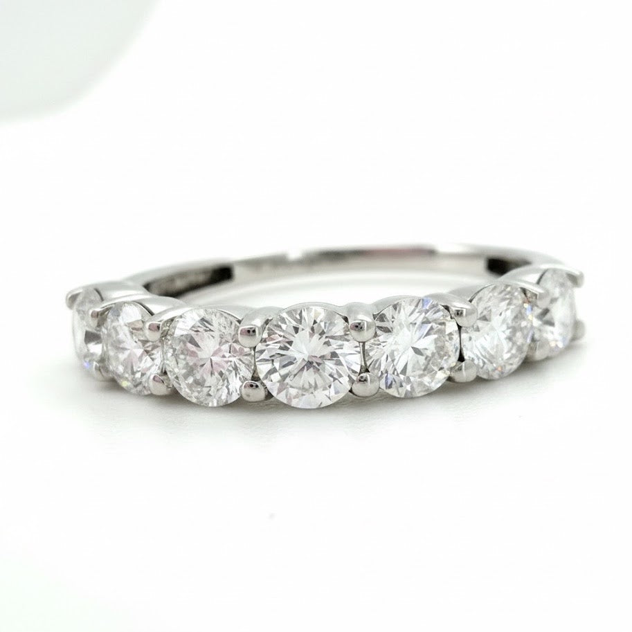 1.34 Ct Round Lab Diamond 7 Stone Wedding Band