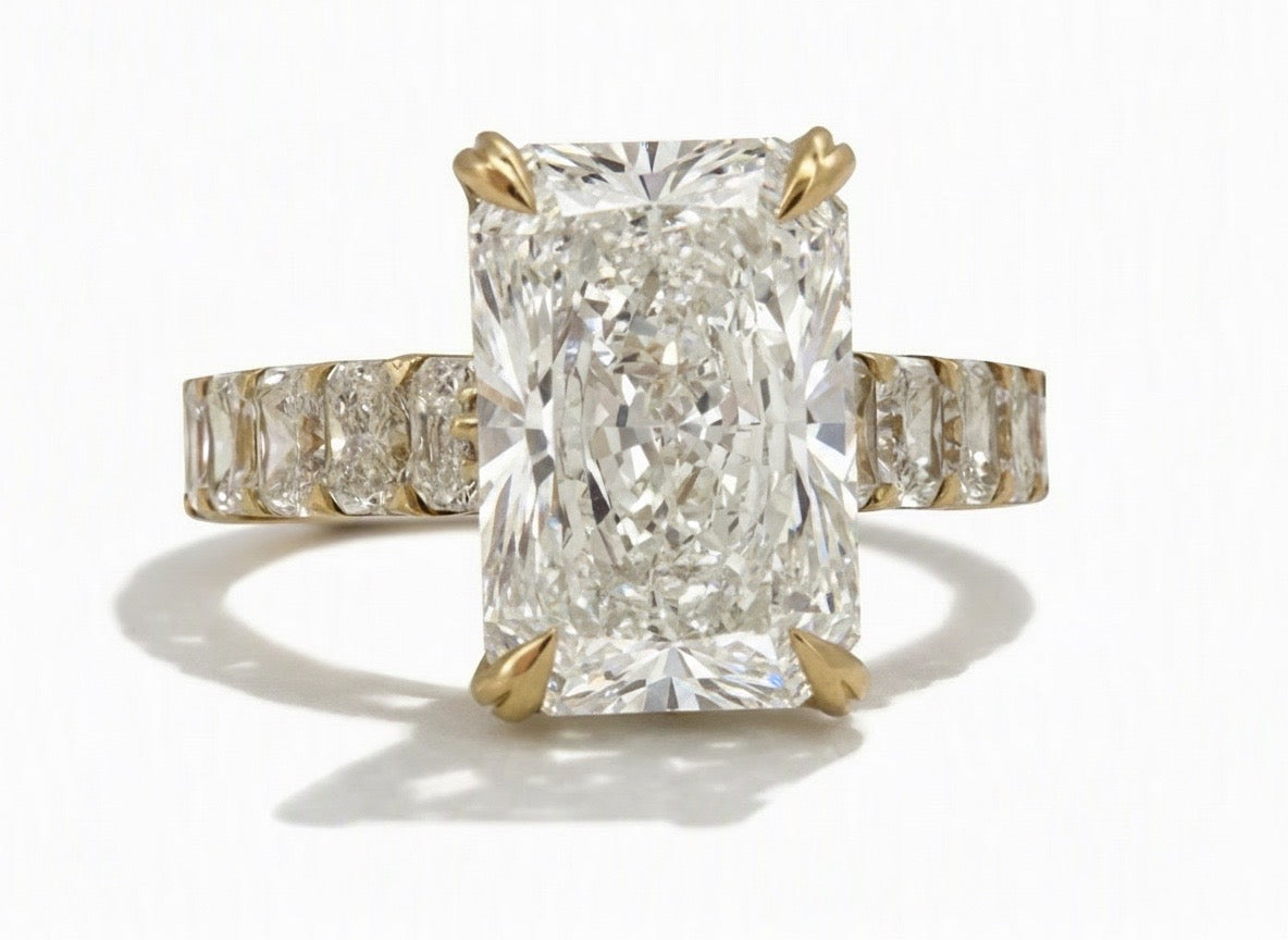 7 TCW Radiant Cut Lab Diamond Ring - IGI Certified