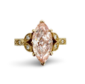 2.7 Ct Fancy Intense Pink Marquise Antique Style Gold Ring IGI Certified