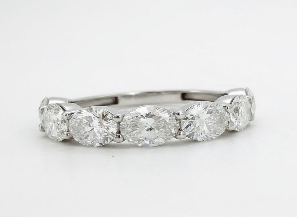 2.25 Ct Oval Lab Diamond Anniversary Wedding Band