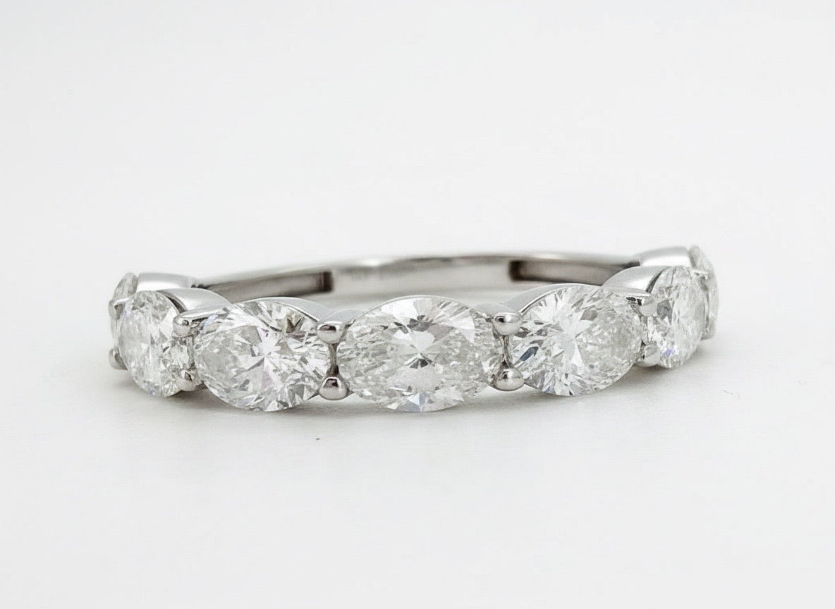 2.25 Ct Oval Lab Diamond Anniversary Wedding Band