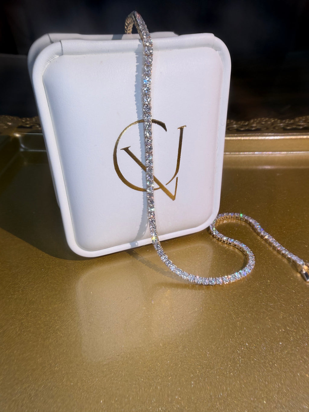 10 Ct Lab Diamond Gold Tennis Necklace