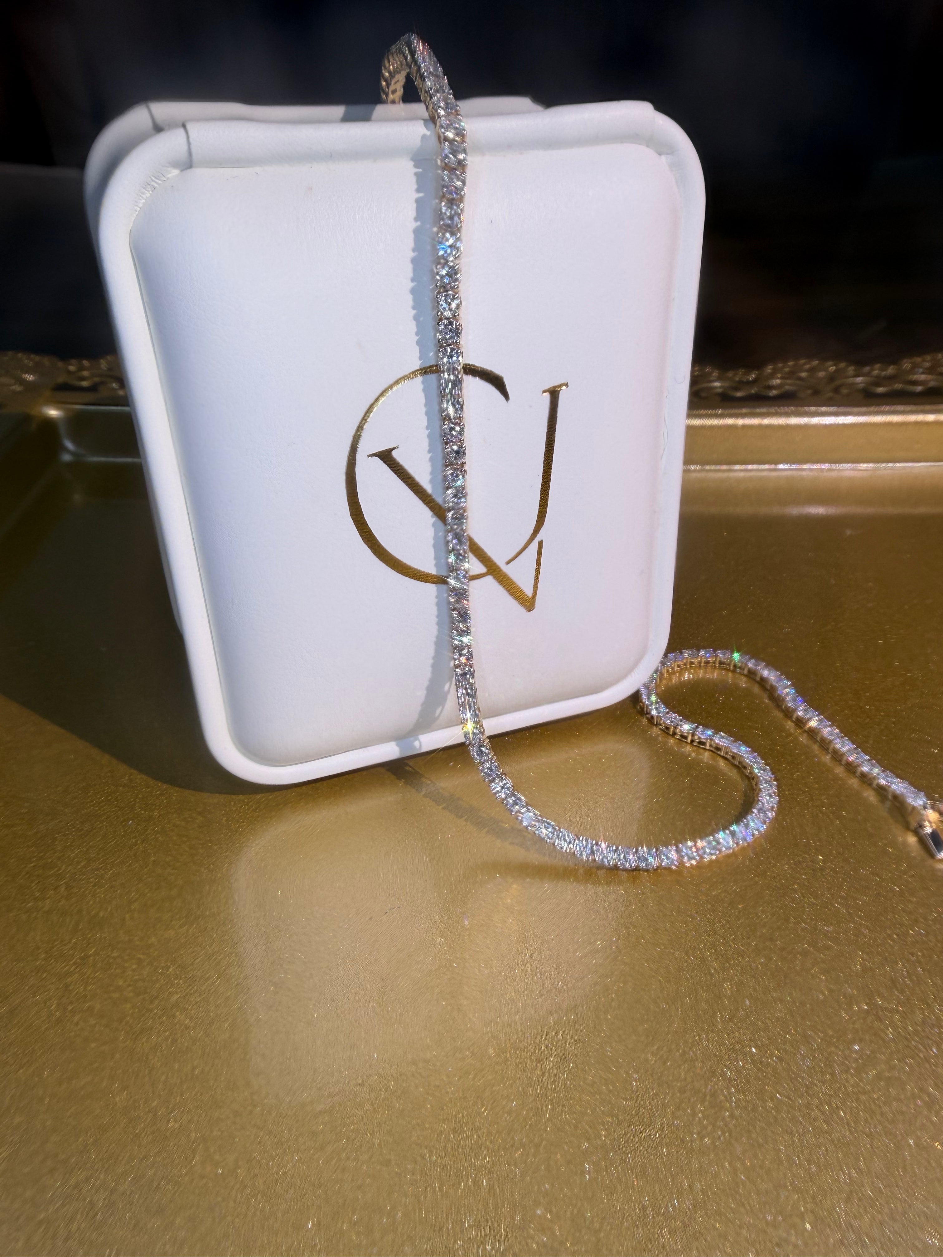 10 Ct Lab Diamond Gold Tennis Necklace