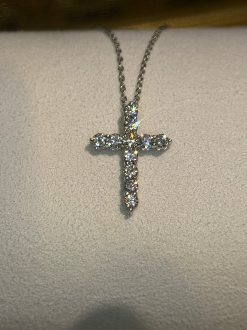 0.5 Ct Lab Diamond Cross Pendant Necklace