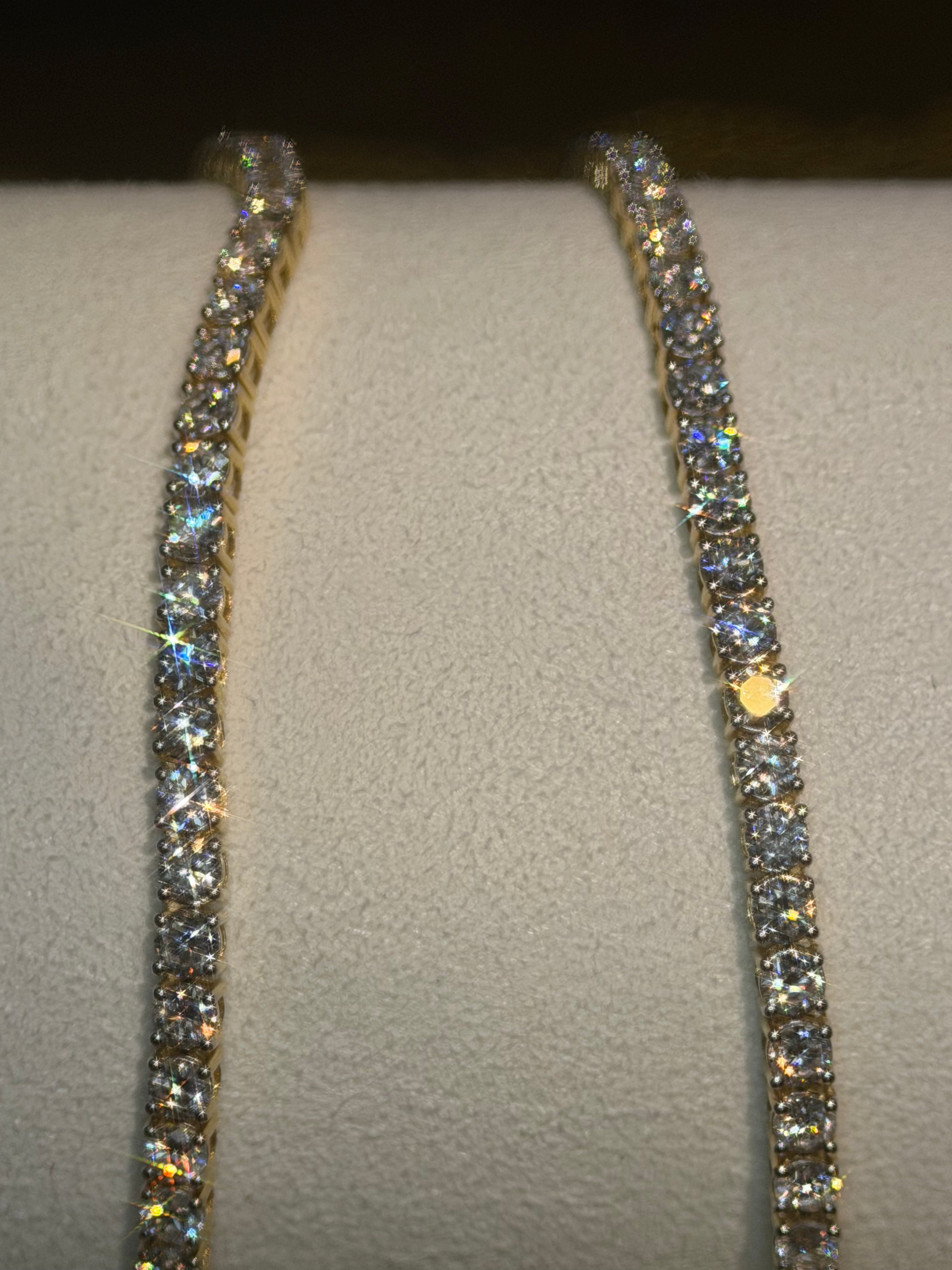 10 Ct Lab Diamond Gold Tennis Necklace