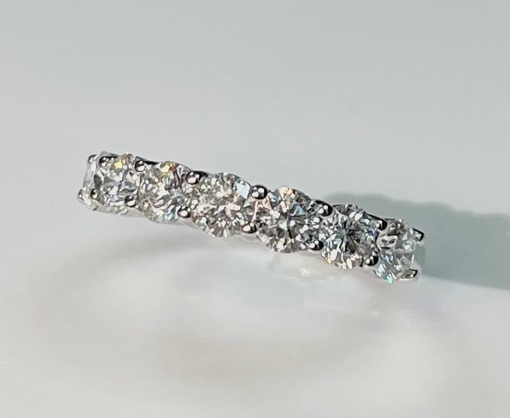 1.34 Ct Round Lab Diamond 7 Stone Wedding Band