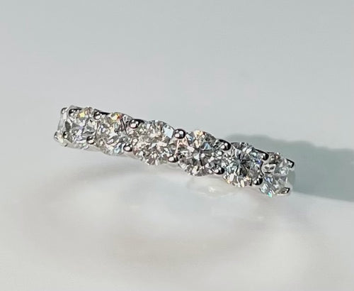 1.34 Ct Round Lab Diamond 7 Stone Wedding Band