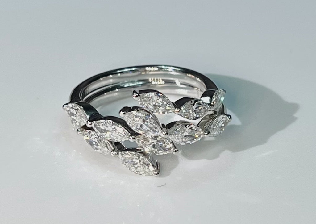 0.84 Ct Marquise Lab Diamond Bypass Ring