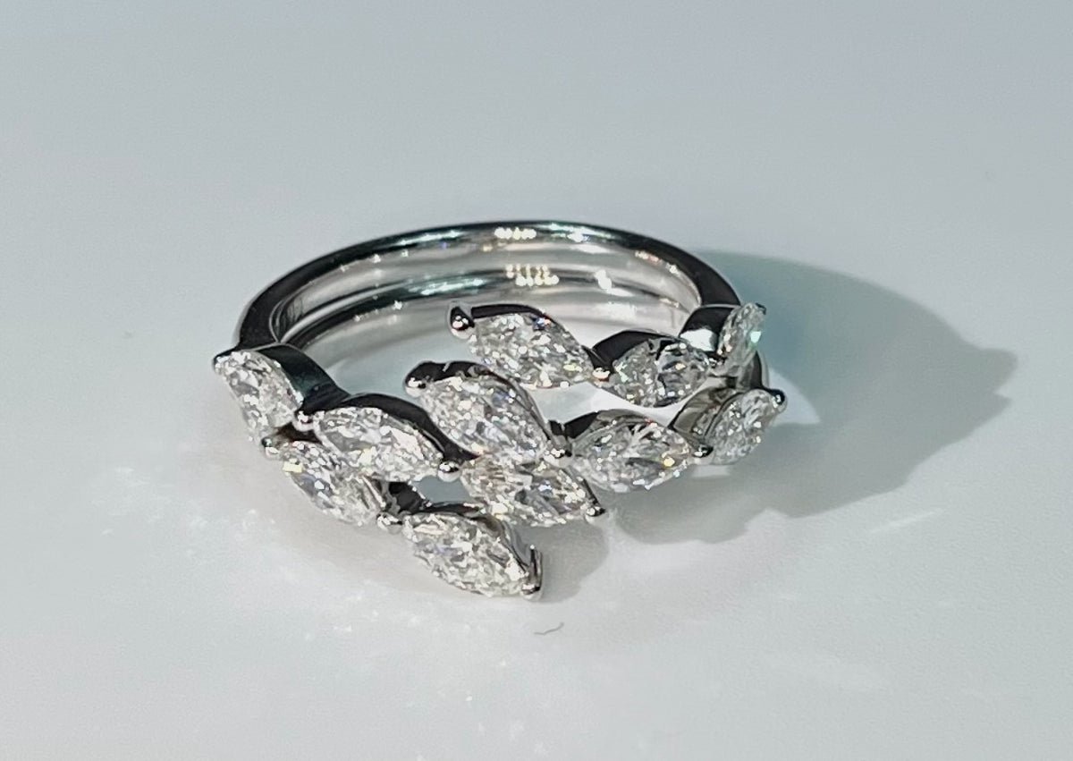 0.84 Ct Marquise Lab Diamond Bypass Ring