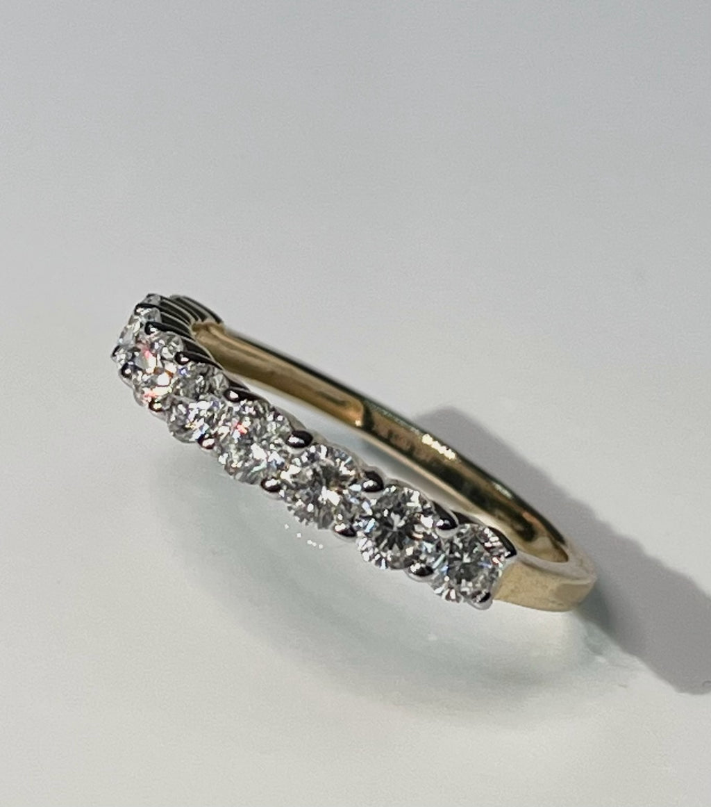 1.61 Ct Round Lab Diamond 9 Stone Anniversary Wedding Band