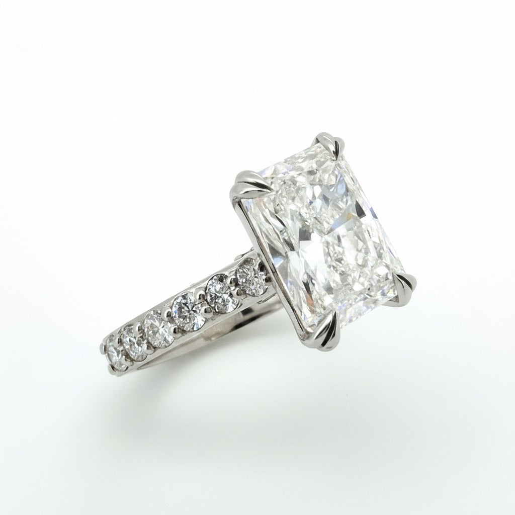 4.75 TCW Radiant Lab Diamond Ring - IGI Certified