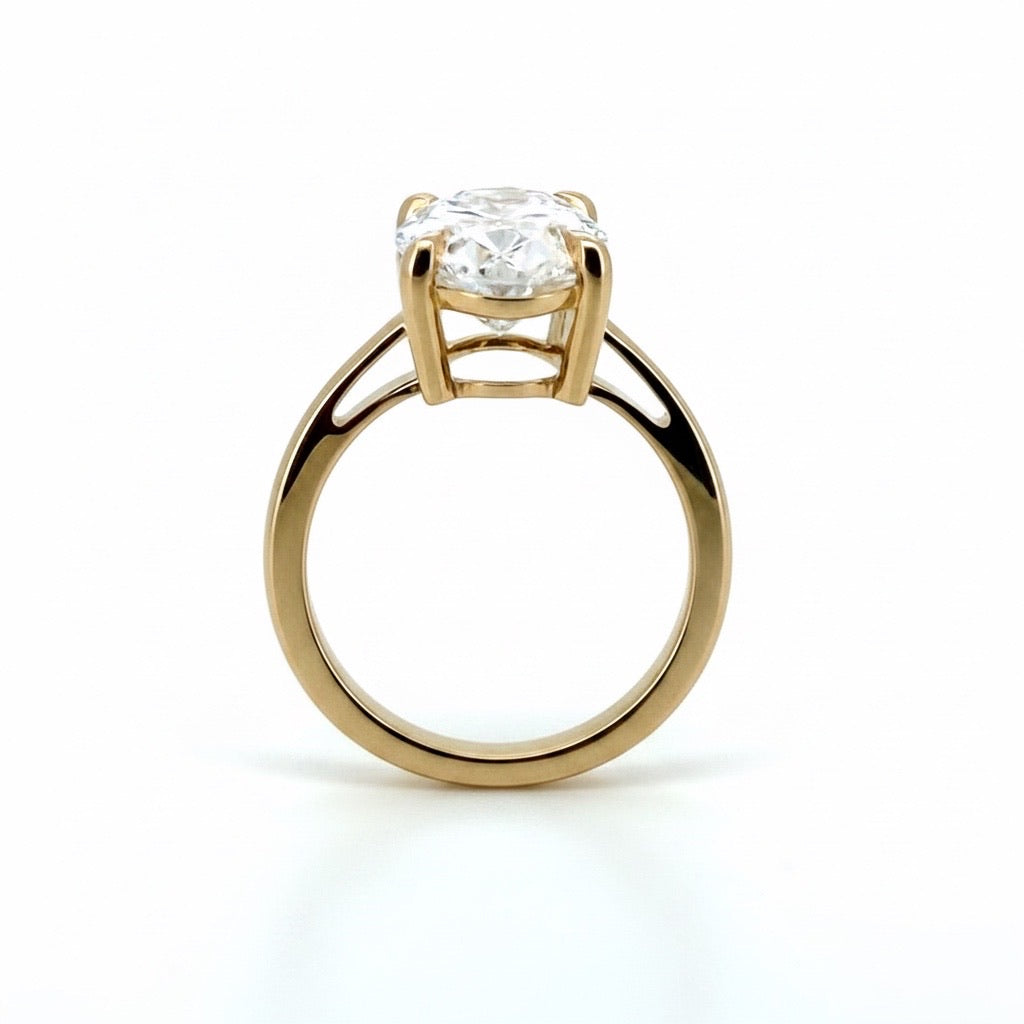 5 Ct Oval Lab Diamond Solitaire Engagement Ring - IGI Certified