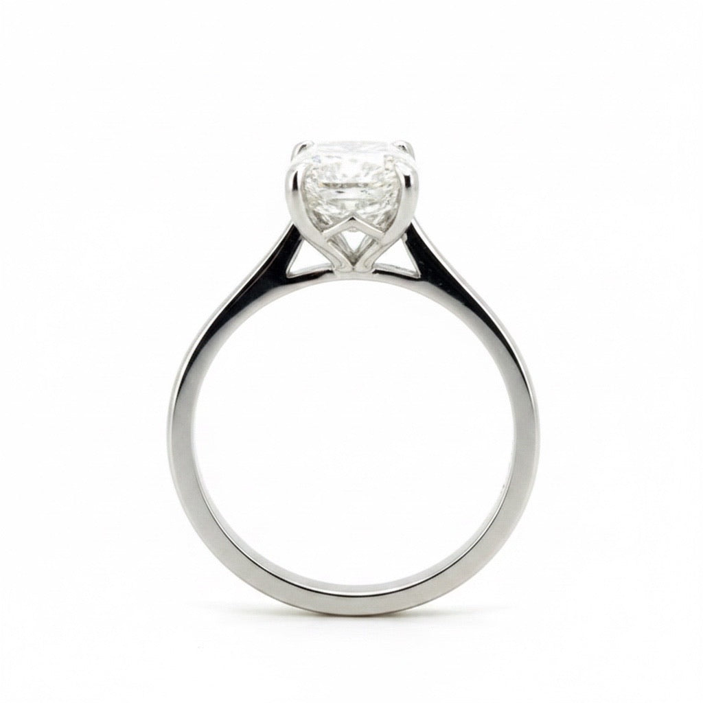 3 Ct Cushion Cut Solitaire Lab Diamond Ring Gold Engagement Ring IGI Certified