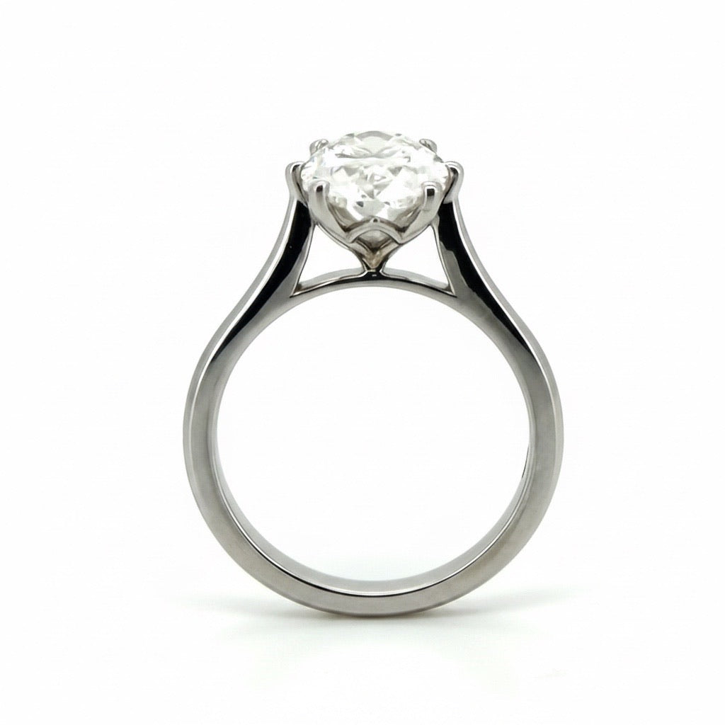 4 Ct Oval Lab Diamond Engagement Ring Gold IGI Certified