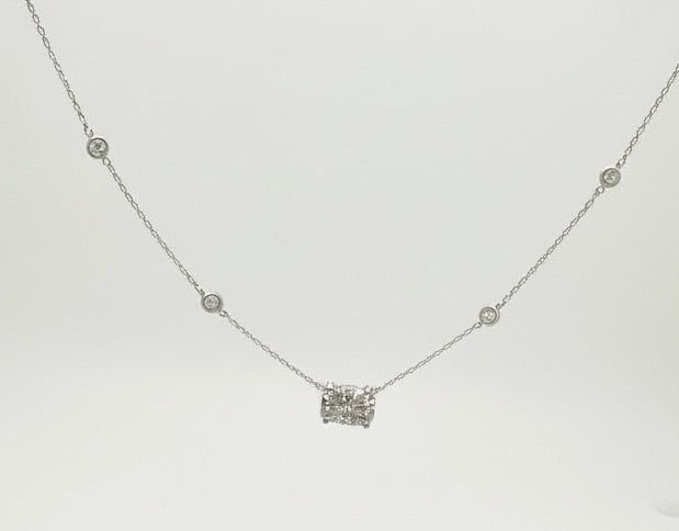 1.5 Ct Cushion Cut Lab Diamond Necklace - IGI Certified