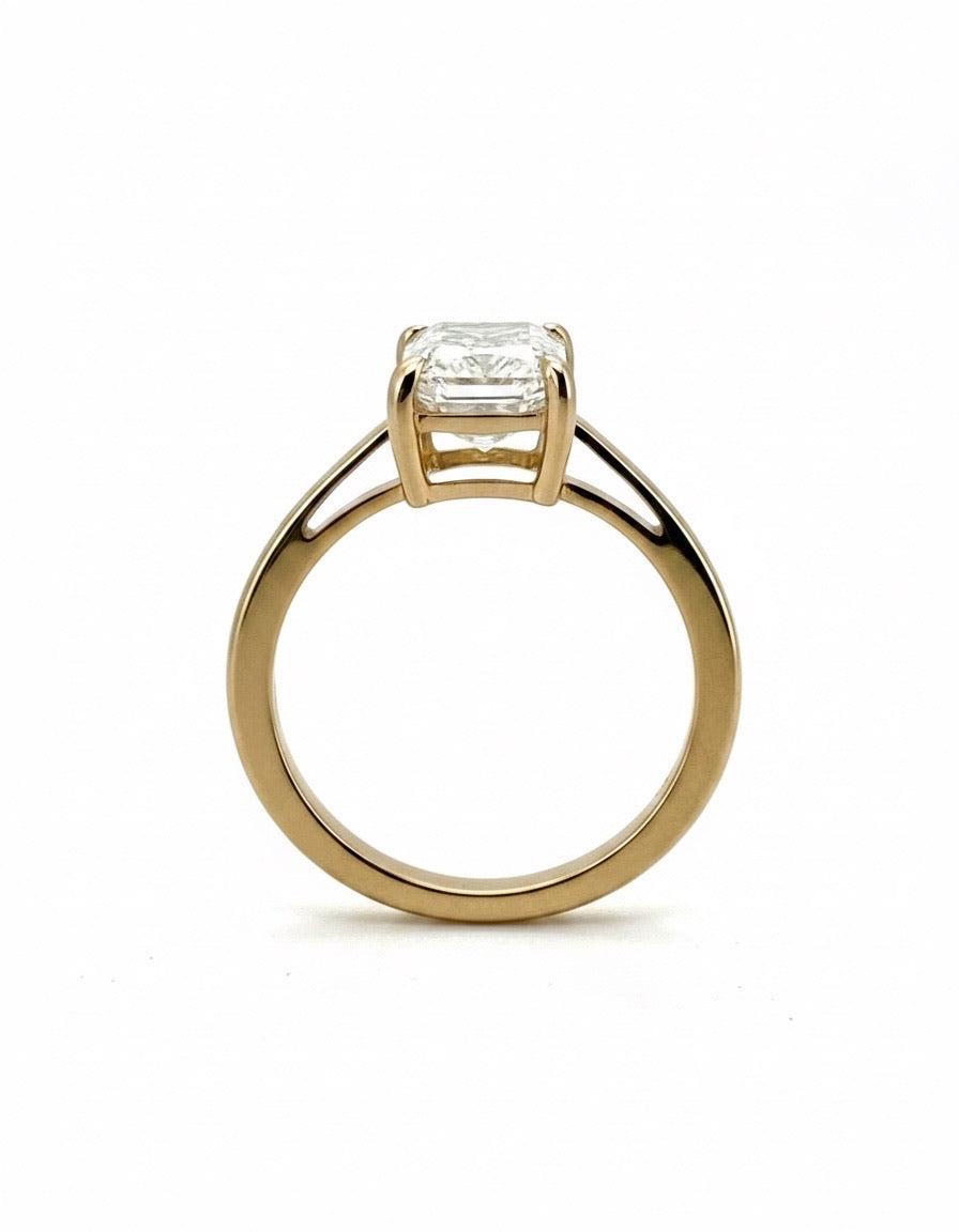 3 Ct Emerald Cut Lab Diamond Engagement Ring Gold IGI Certified