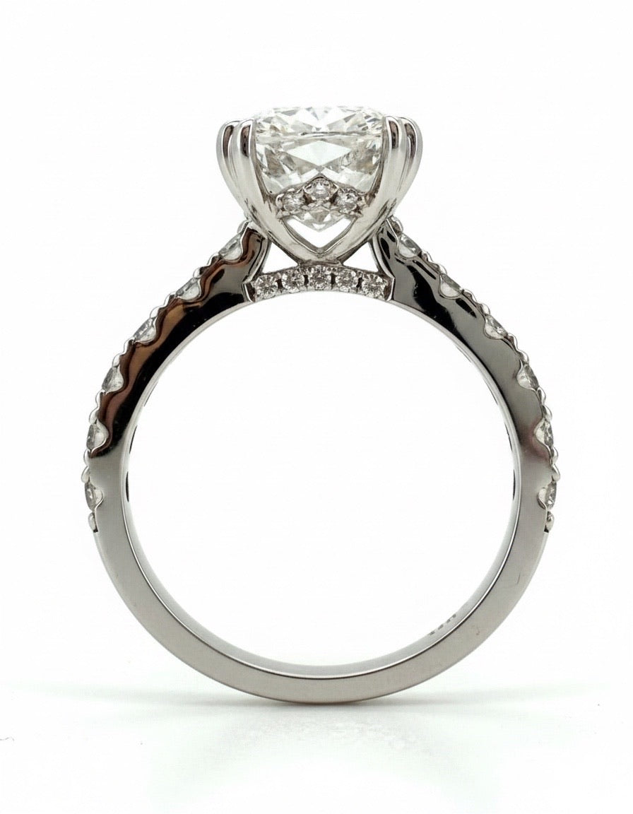 4.87 Ct Cushion Cut Lab Diamond Engagement Ring Gold IGI Certified