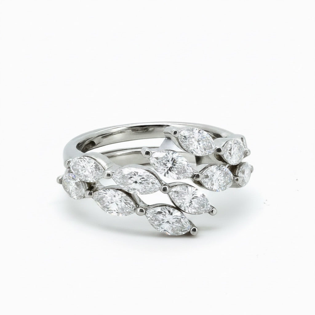 0.84 Ct Marquise Lab Diamond Bypass Ring