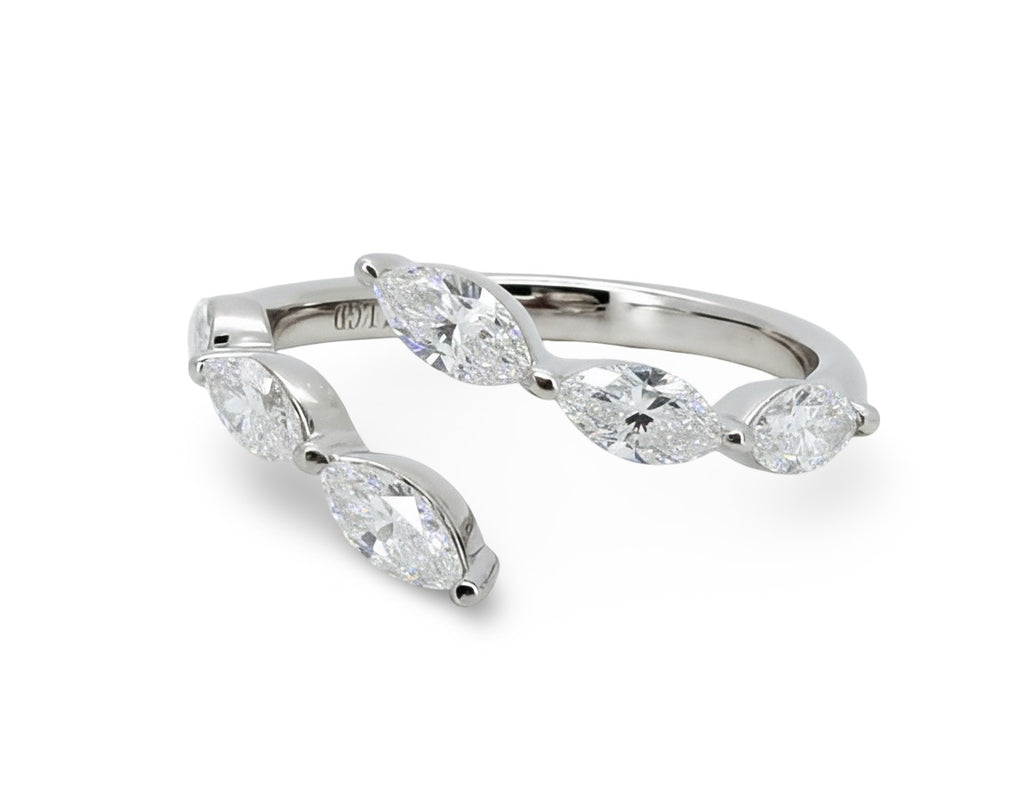 0.84 Ct Marquise Lab Diamond Bypass Ring