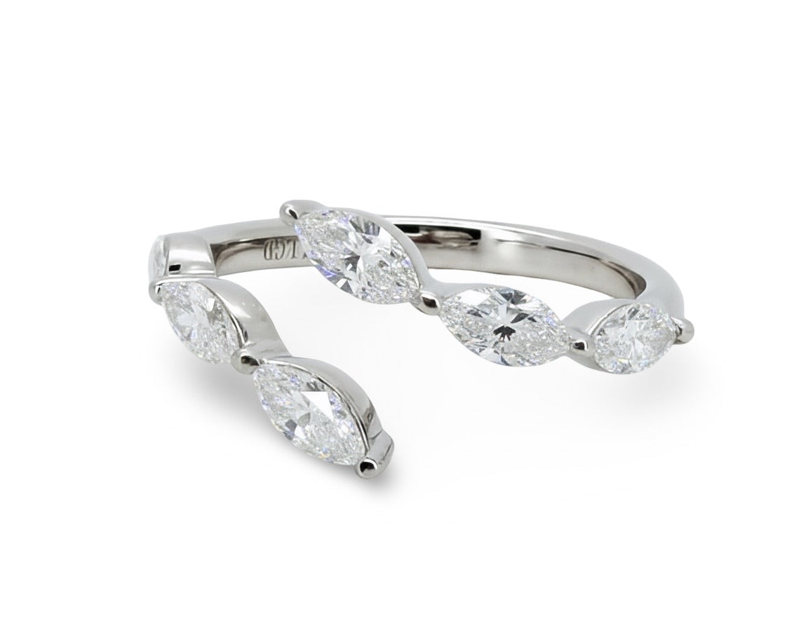 0.84 Ct Marquise Lab Diamond Bypass Ring