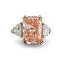 4.86 Carat Vivid Pink Radiant Lab Diamond Ring Gold