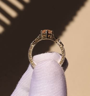 2.7 Ct Fancy Intense Pink Marquise Antique Style Gold Ring IGI Certified