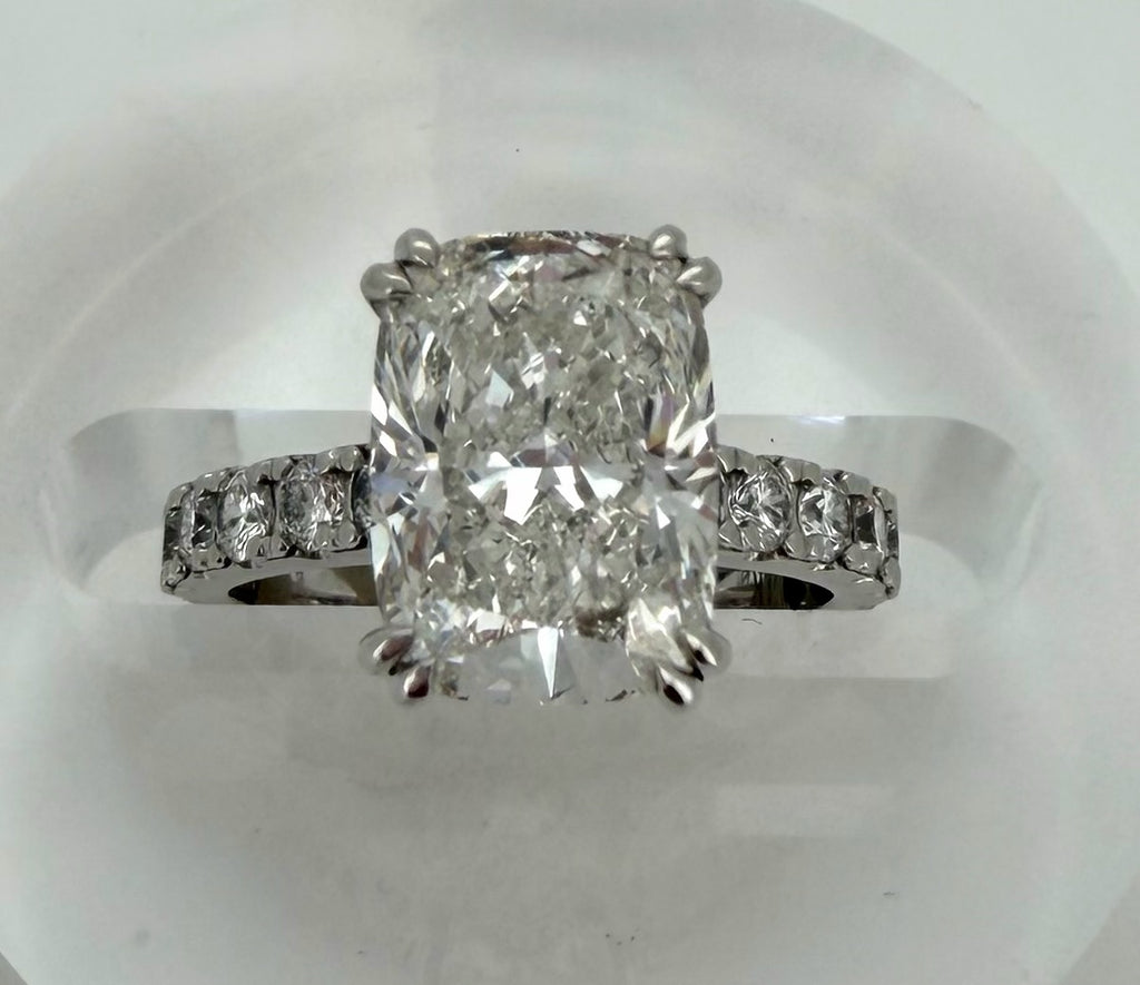 4.87 Ct Cushion Cut Lab Diamond Engagement Ring Gold IGI Certified