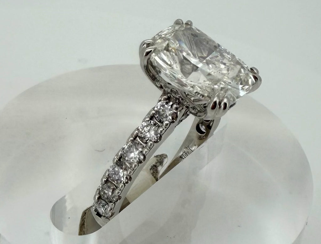 4.87 Ct Cushion Cut Lab Diamond Engagement Ring Gold IGI Certified