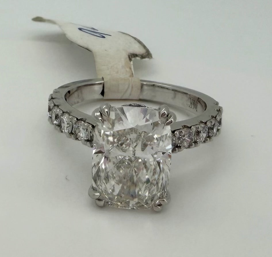 4.87 Ct Cushion Cut Lab Diamond Engagement Ring Gold IGI Certified