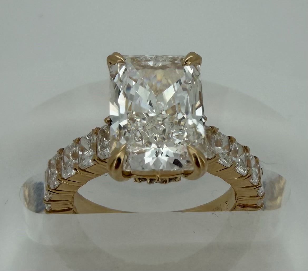 7 TCW Radiant Cut Lab Diamond Ring - IGI Certified