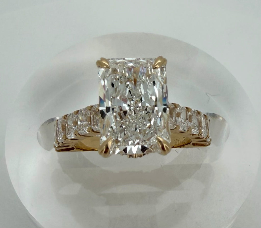 7 TCW Radiant Cut Lab Diamond Ring - IGI Certified