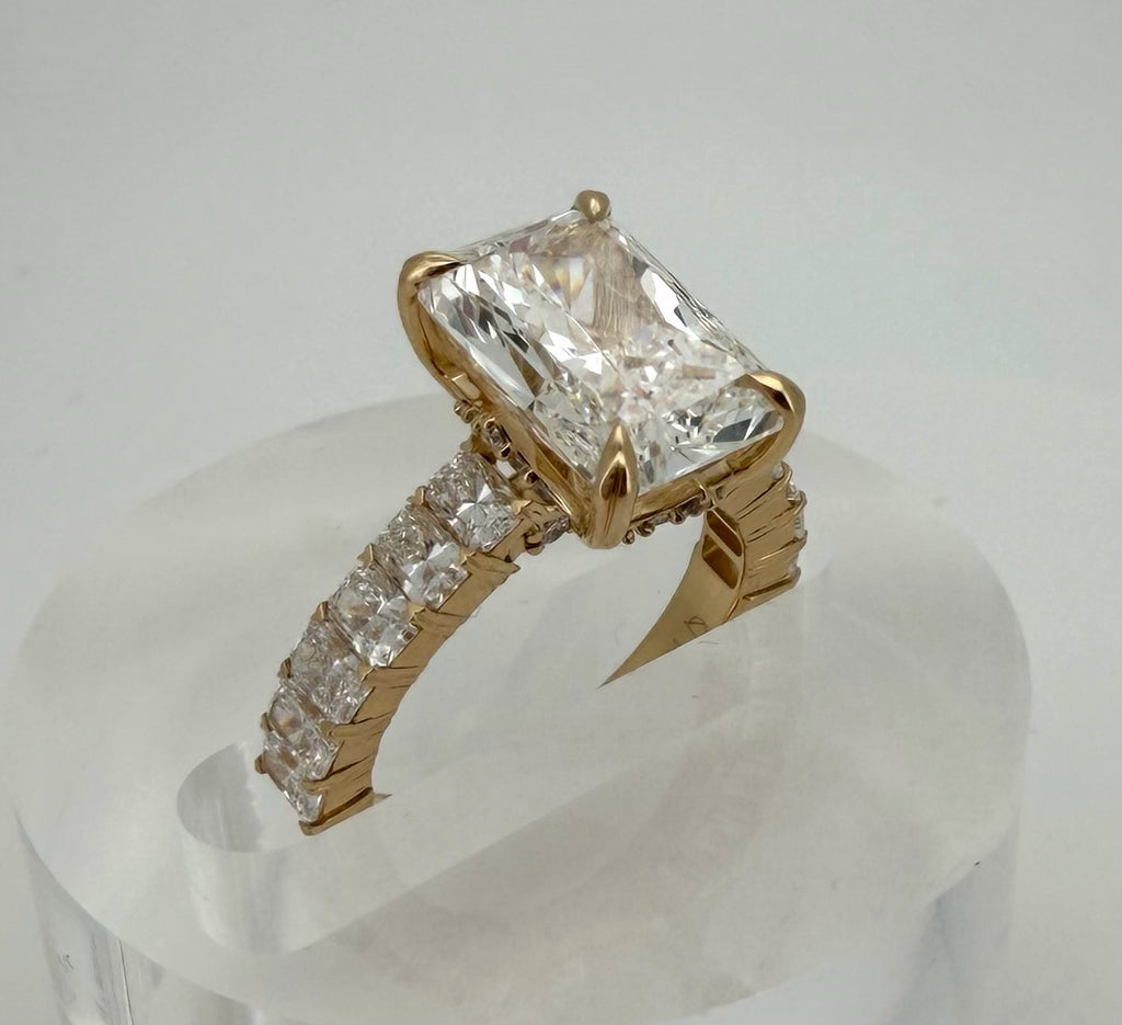 7 TCW Radiant Cut Lab Diamond Ring - IGI Certified