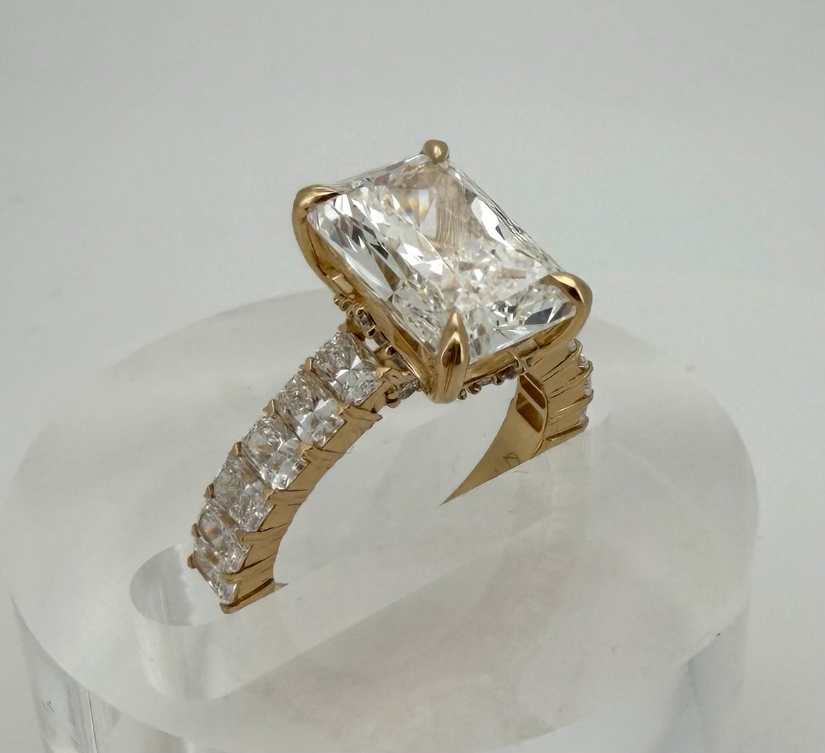 7 TCW Radiant Cut Lab Diamond Ring - IGI Certified