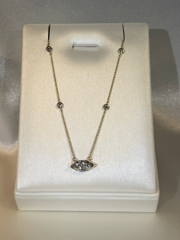 1.13 Ct Marquise Lab Diamond Necklace - IGI Certified