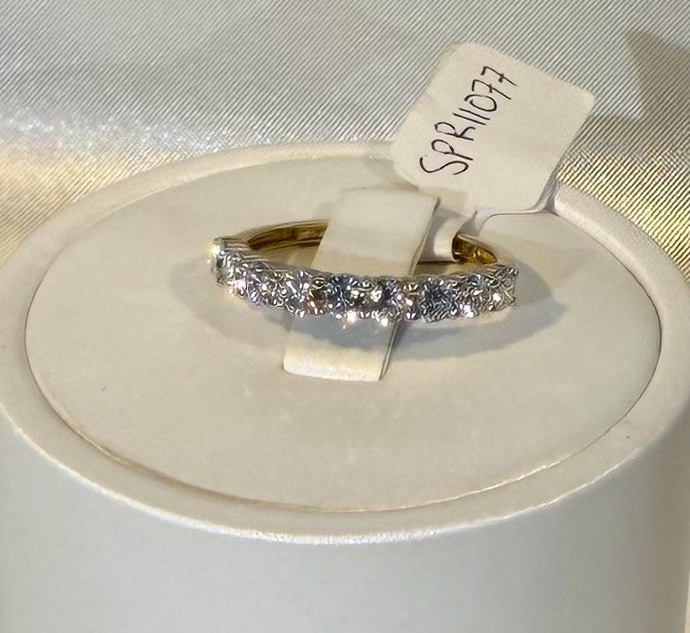 1.61 Ct Round Lab Diamond 9 Stone Anniversary Wedding Band
