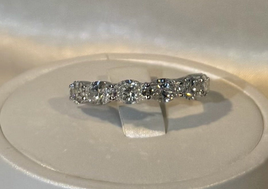 1 Ct Oval Lab Diamond Gold Wedding Band