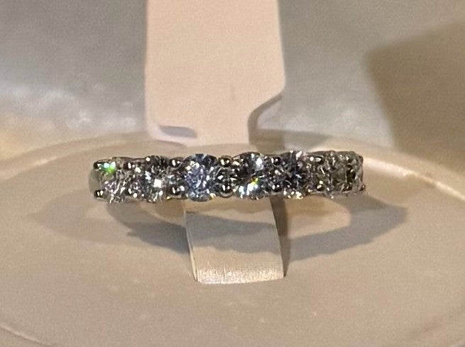 1.34 Ct Round Lab Diamond 7 Stone Wedding Band