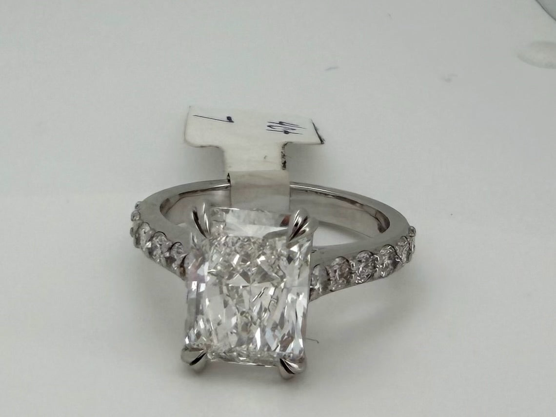 4.75 TCW Radiant Lab Diamond Ring - IGI Certified