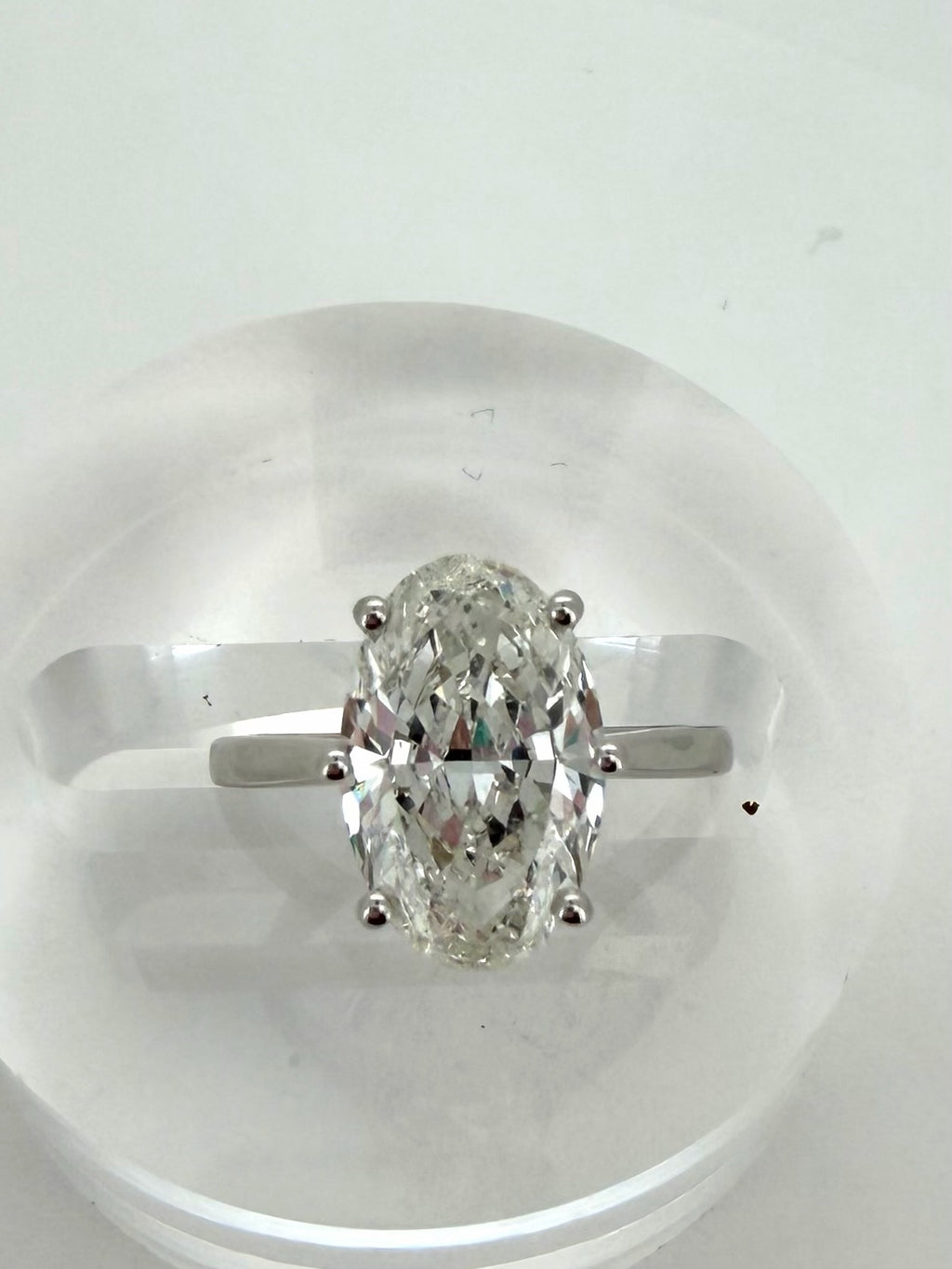 4 Ct Oval Lab Diamond Engagement Ring Gold IGI Certified