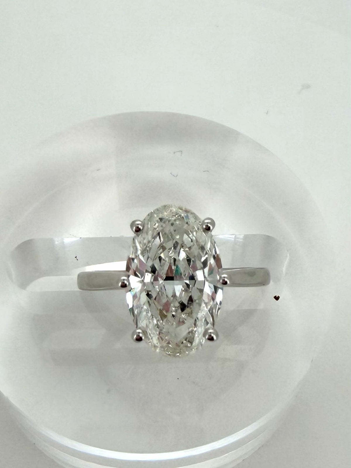 4 Ct Oval Lab Diamond Engagement Ring Gold IGI Certified