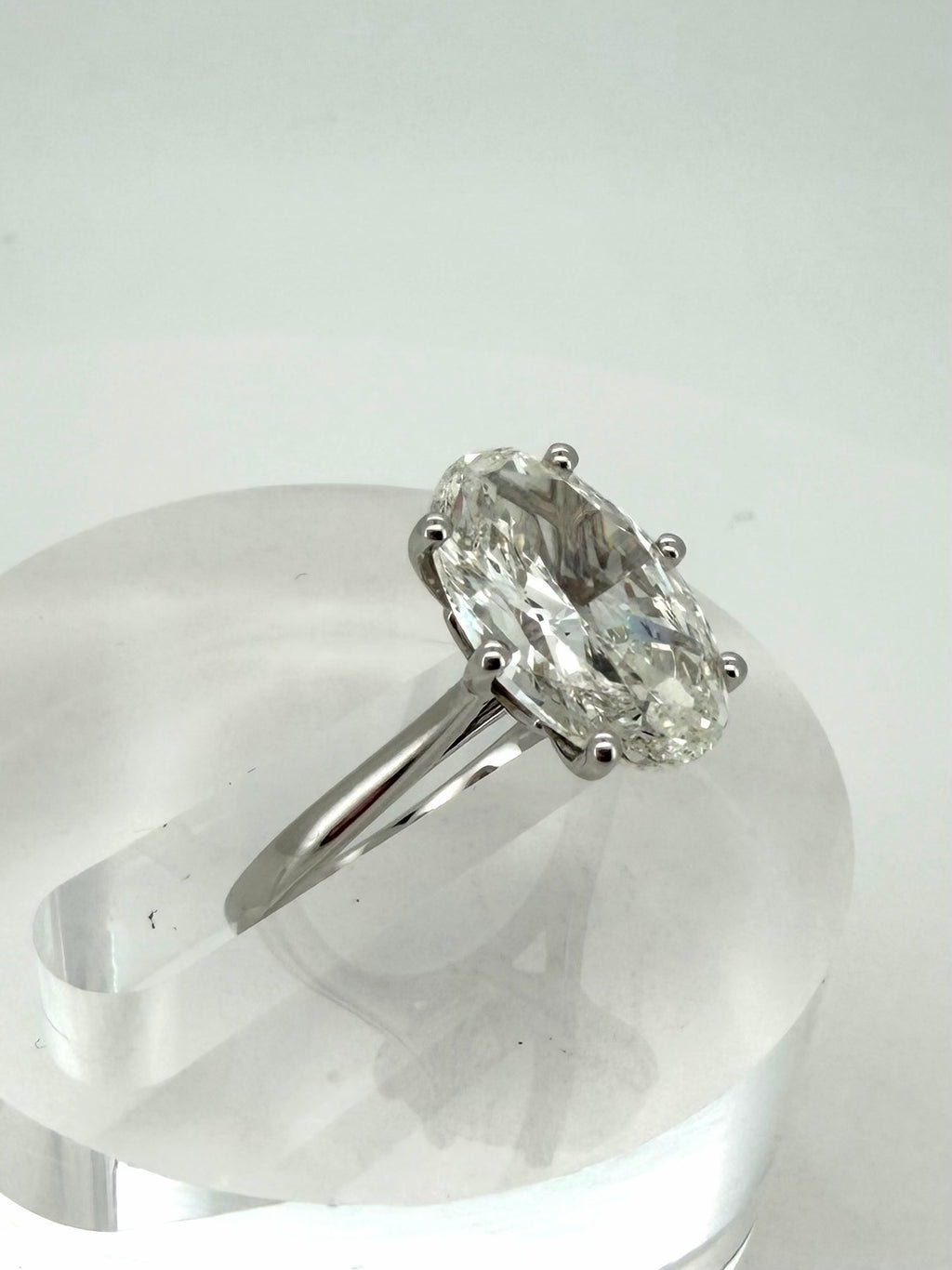 4 Ct Oval Lab Diamond Engagement Ring Gold IGI Certified