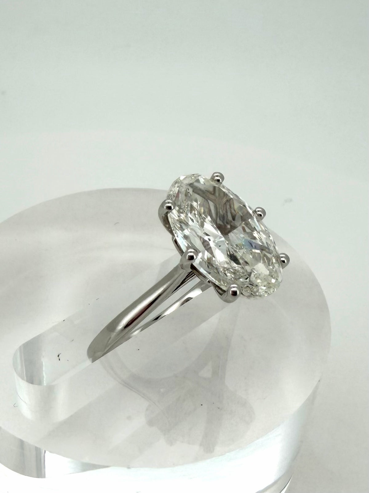4 Ct Oval Lab Diamond Engagement Ring Gold IGI Certified