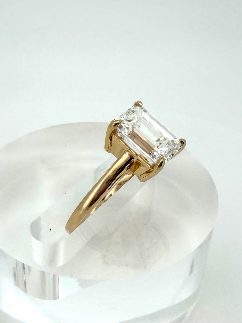 3 Ct Emerald Cut Lab Diamond Engagement Ring Gold IGI Certified