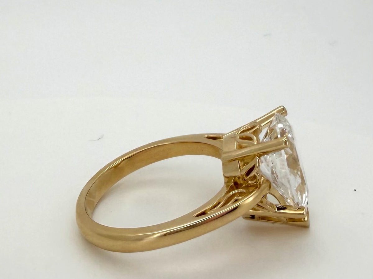 4 Ct Pear Lab Diamond Solitaire Engagement Ring - IGI Certified